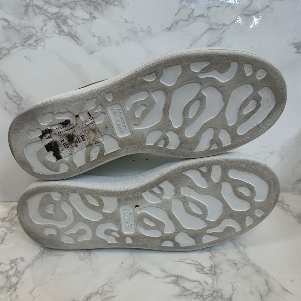 Alexander McQueen Women's Sneakers in White and Gold - Picture 10 of 14